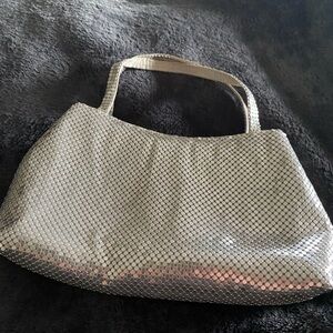 Valerie Stevens sequined silver evening bag with handles.